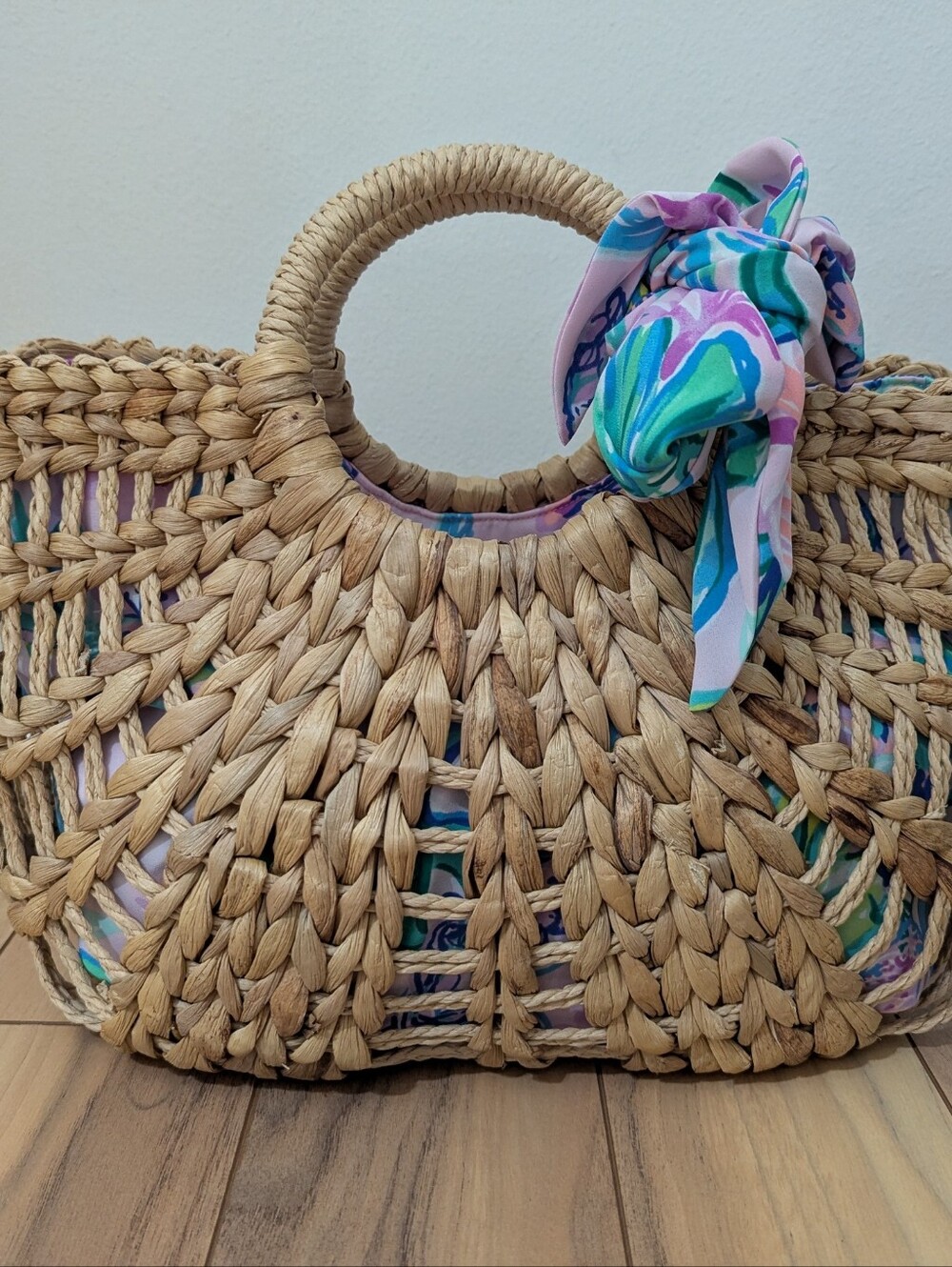 Possibly New? EXCELLENT Cond! Lilly Pulitzer Marrakech Straw Tote Bag In Natural